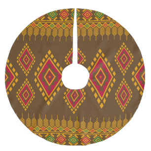 Jupon De Sapin En Polyester Brossé Géométrique ethnique, conception traditionnelle, r