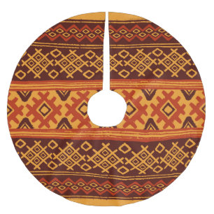 Jupon De Sapin En Polyester Brossé Géométrique ethnique, motif folklorique traditionn