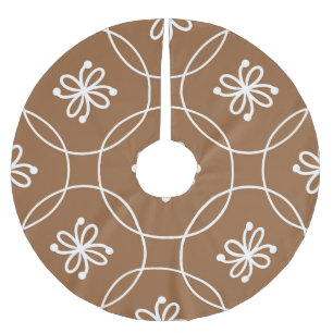 Jupon De Sapin En Polyester Brossé Géométrique florale : motif d'art vintage.