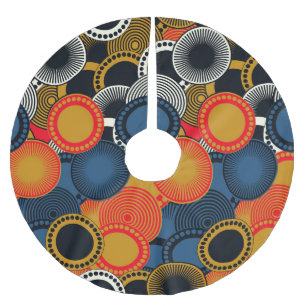 Jupon De Sapin En Polyester Brossé Géométrique rétro : Cercles d'or Harmonie