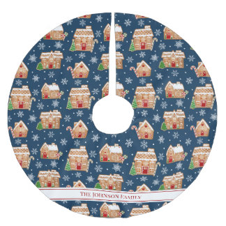 Jupon De Sapin En Polyester Brossé Gingerbread House