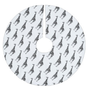 Jupon De Sapin En Polyester Brossé Giraffe Silhoutte noir et gris