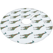 Jupon De Sapin En Polyester Brossé Giraffe Siloette Brown et Turquoise (Angle)