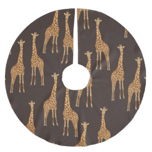 Jupon De Sapin En Polyester Brossé Giraffes Dark : Vintage Abstrait sans joint.