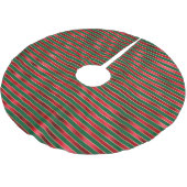 Jupon De Sapin En Polyester Brossé Glam Red Green Gold Stripes (Angle)