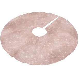 Jupon De Sapin En Polyester Brossé Glam Rose Gold Sparkle