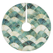 Jupon De Sapin En Polyester Brossé Glam vert Gold Abstrait (Devant)