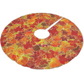 Jupon De Sapin En Polyester Brossé Glittery Fall Maple Feuilles (Angle)