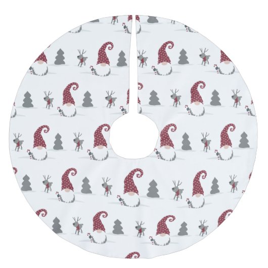 Jupon De Sapin En Polyester Brossé Gnome et Reindeer Scandinavian Tomte design (Devant)