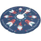 Jupon De Sapin En Polyester Brossé Gnome Sweet Gnome Cute Moderne Simple Vacances Ble (Angle)
