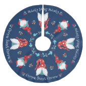 Jupon De Sapin En Polyester Brossé Gnome Sweet Gnome Cute Moderne Simple Vacances Ble (Devant)