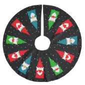 Jupon De Sapin En Polyester Brossé Gnomes de Noël en noir (Devant)