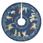 Jupon De Sapin En Polyester Brossé gnomes de Tomte nordique et animaux (Devant)