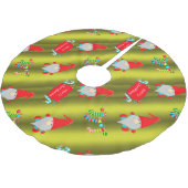 Jupon De Sapin En Polyester Brossé Gnomes mignons, Noël Chartreuse (Angle)
