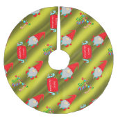Jupon De Sapin En Polyester Brossé Gnomes mignons, Noël Chartreuse (Devant)