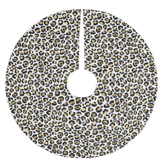 Jupon De Sapin En Polyester Brossé Gold Glam Black Leopard (Devant)