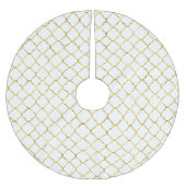 Jupon De Sapin En Polyester Brossé Gold Glam White Quatrefot Noël (Devant)