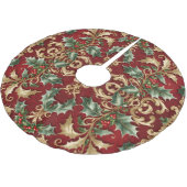 Jupon De Sapin En Polyester Brossé Gold Green Feuille Red Christmas Holiday Tree Jupe (Angle)