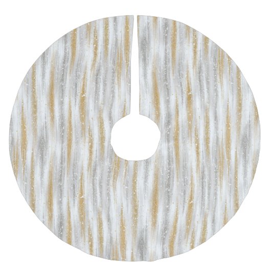 Jupon De Sapin En Polyester Brossé Gold Silver Christmas Celebration (Devant)