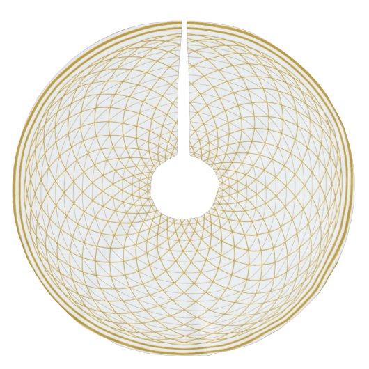 Jupon De Sapin En Polyester Brossé Golden Crown Chakra Mandala en blanc (Devant)