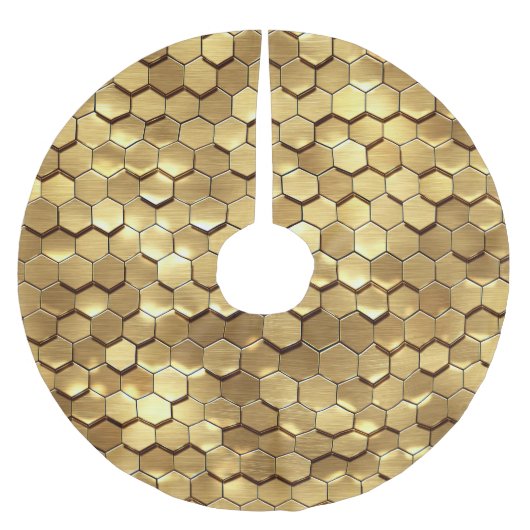 Jupon De Sapin En Polyester Brossé Golden Honeycomb 3D Render Texture (Devant)