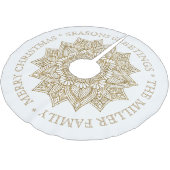 Jupon De Sapin En Polyester Brossé Golden Mandala voeux de Noël (Angle)