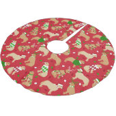 Jupon De Sapin En Polyester Brossé Golden Retriever de Noël (Angle)