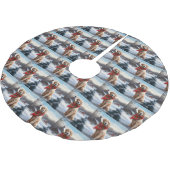 Jupon De Sapin En Polyester Brossé Golden Retriever Dog in Snow Christmas (Angle)
