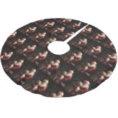 Jupon De Sapin En Polyester Brossé Golden Retriever with Santa Clause Christmas (Angle)