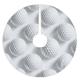Jupon De Sapin En Polyester Brossé Golf Ball Motif en blanc