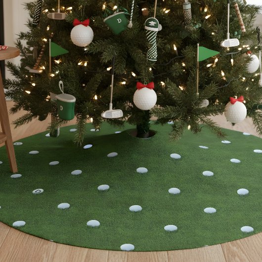 Jupon De Sapin En Polyester Brossé Golf Putting Green Monogramme Jupe de Noël