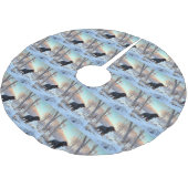 Jupon De Sapin En Polyester Brossé Gordon Setter Laisse Il Neige Noël (Angle)