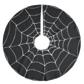Jupon De Sapin En Polyester Brossé Goth Black and White Spiders Web Cobweb Noël (Devant)