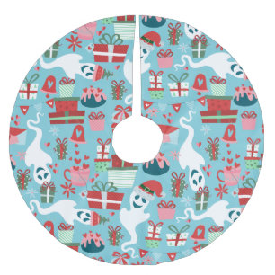 Jupon De Sapin En Polyester Brossé goth Noël horreur père Noël fantômes bleu