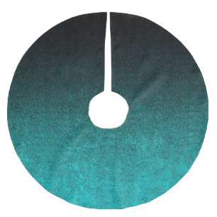 Jupon De Sapin En Polyester Brossé Gradient Aqua et Parties scintillant noire