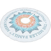 Jupon De Sapin En Polyester Brossé Gradient Mandala voeux de Noël (Angle)