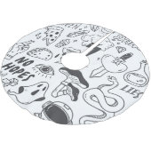Jupon De Sapin En Polyester Brossé Graffiti mignon : Doodle Art Set. (Angle)