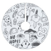 Jupon De Sapin En Polyester Brossé Graffiti mignon : Doodle Art Set. (Devant)