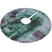 Jupon De Sapin En Polyester Brossé Graffiti peint Grunge | Moody Plum Purple Green (Angle)