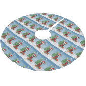 Jupon De Sapin En Polyester Brossé Grand chien Danois avec cadeaux de Noël (Angle)