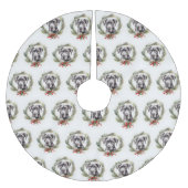 Jupon De Sapin En Polyester Brossé Grand Dane Noël Wreath Festive Pup (Devant)