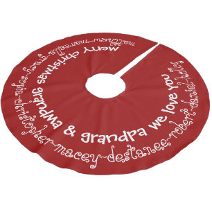 Jupon De Sapin En Polyester Brossé Grand-parent personnalisé lunatique de noms de