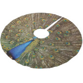 Jupon De Sapin En Polyester Brossé Grand Peacock Plumage Christmas (Angle)
