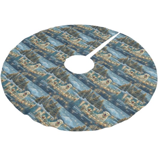 Jupon De Sapin En Polyester Brossé Grande Pyrénées Noël Festive Voyage (Angle)