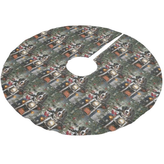 Jupon De Sapin En Polyester Brossé Grande Suisse de l'équitation moto Noël (Angle)