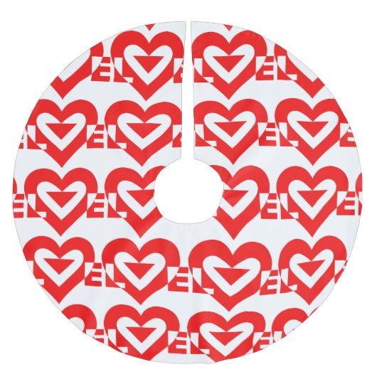 Jupon De Sapin En Polyester Brossé Graphique d'amour cool, Rouge (Devant)