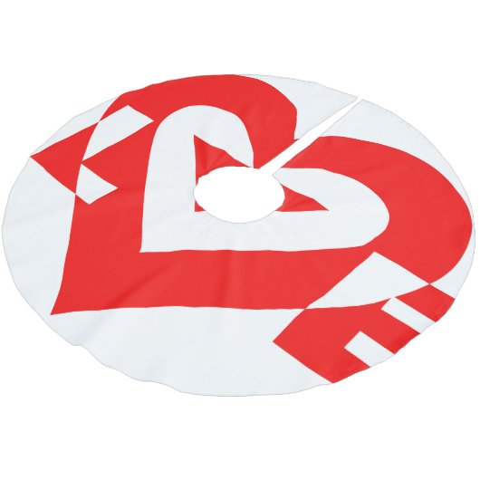 Jupon De Sapin En Polyester Brossé Graphique d'amour cool, Rouge (Angle)