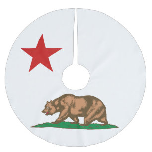 Jupon De Sapin En Polyester Brossé Graphique Drapeau d'état de Californie dynamique s