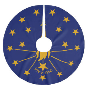 Jupon De Sapin En Polyester Brossé Graphique dynamique de drapeau d'état de l'Indiana