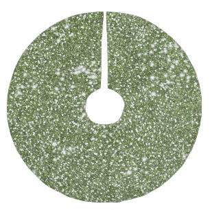 Jupon De Sapin En Polyester Brossé Graphisme à texture de paillettes vertes fausses